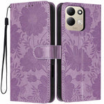 For Xiaomi Redmi 17 4G / 5G Wallet Case Imprint Floral PU Leather Stand Flip Phone Cover with Wrist Strap