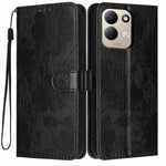 For Xiaomi Redmi 17 4G / 5G Wallet Case Imprint Floral PU Leather Stand Flip Phone Cover with Wrist Strap