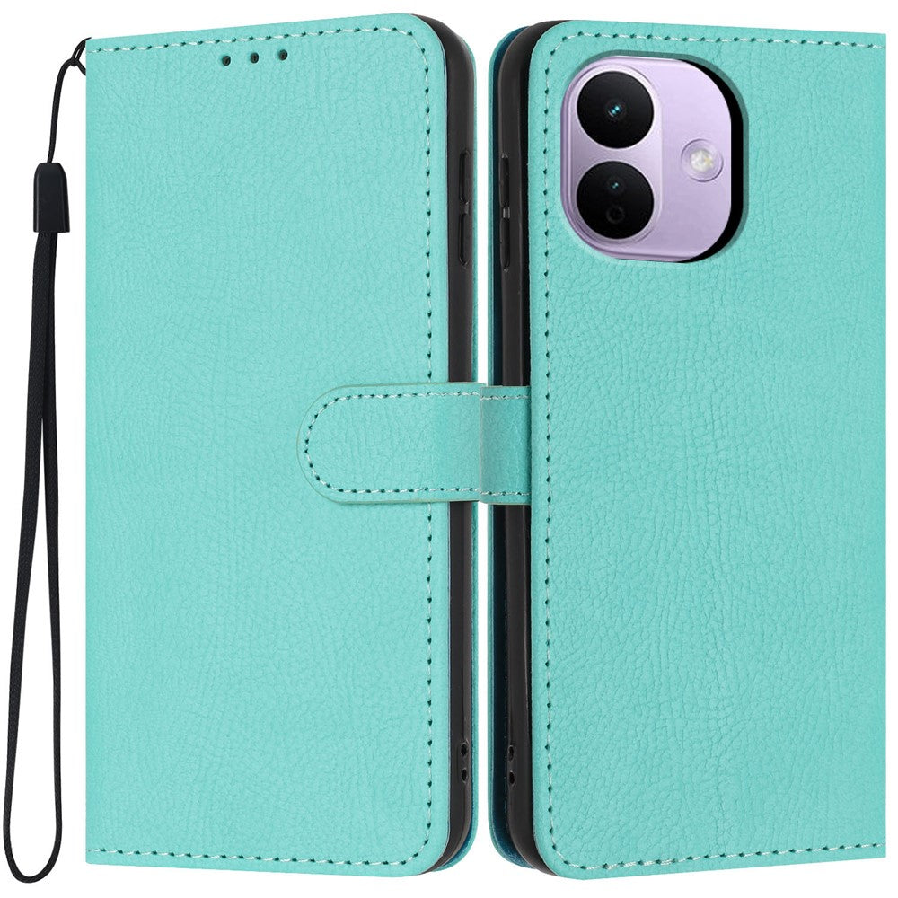 For Xiaomi Redmi Note 17 Pro 5G Wallet Case Litchi Texture Leather Flip Cover with Card Slots and Hand Strap