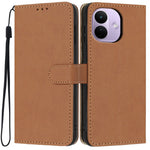For Xiaomi Redmi Note 17 Pro 5G Wallet Case Litchi Texture Leather Flip Cover with Card Slots and Hand Strap