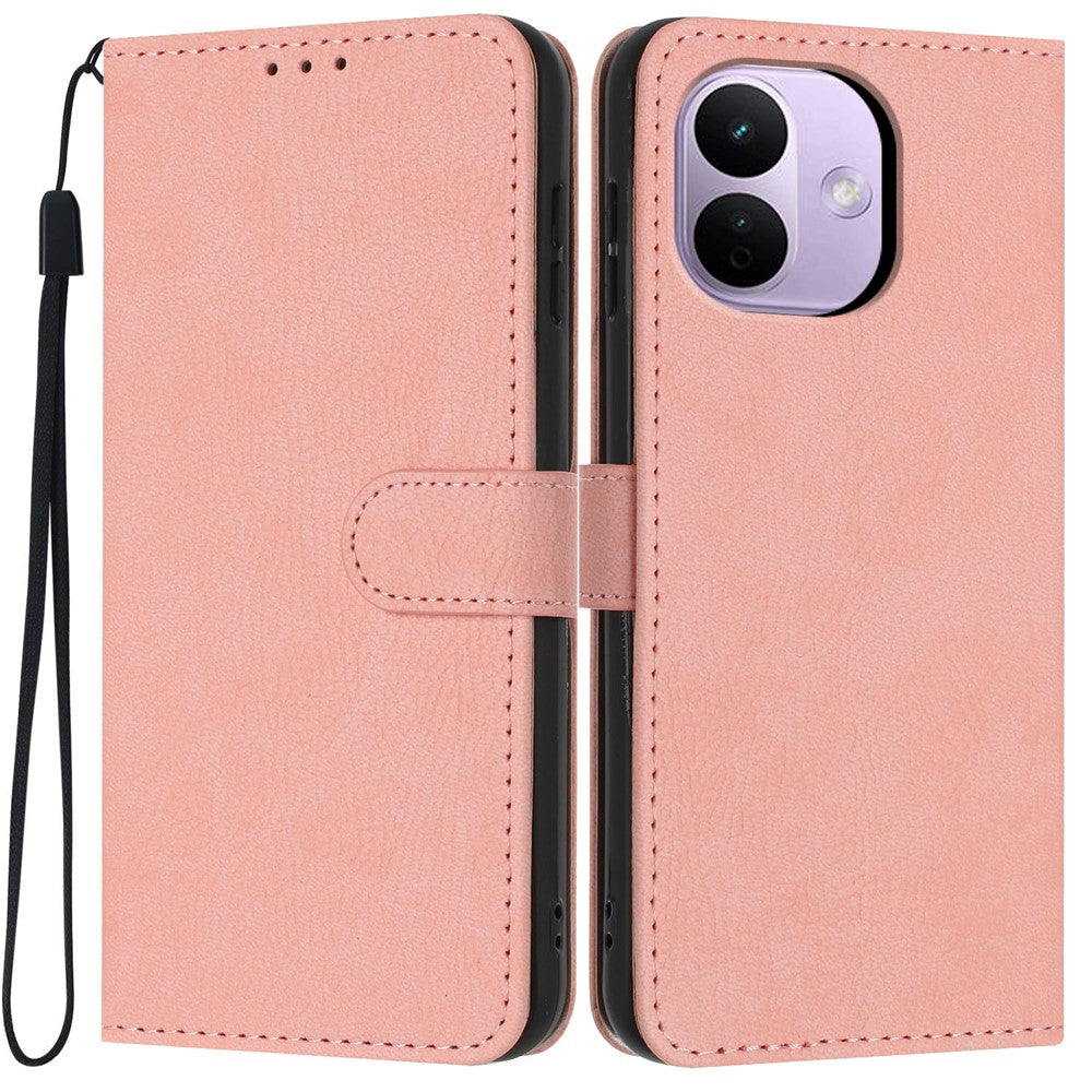 For Xiaomi Redmi Note 17 Pro 5G Wallet Case Litchi Texture Leather Flip Cover with Card Slots and Hand Strap