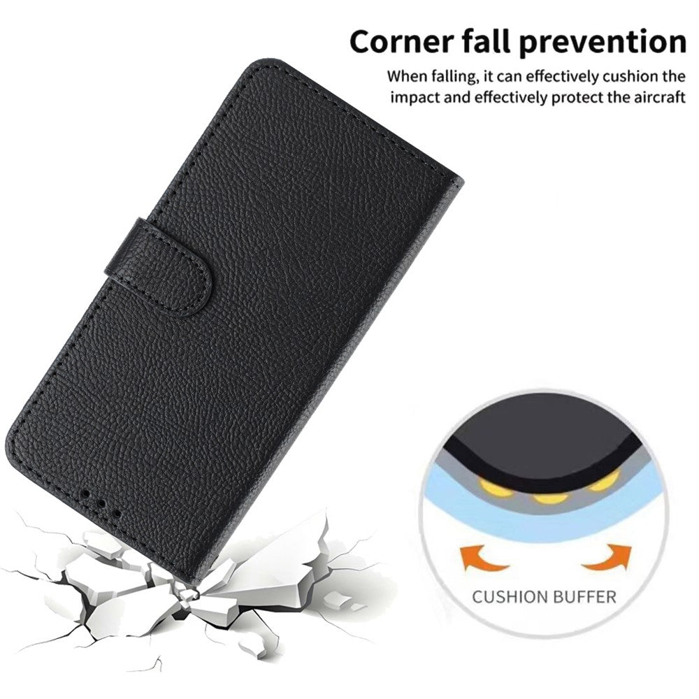 For Xiaomi Redmi Note 17 Pro+ 5G / Note 17 Pro Max 5G Wallet Case Litchi Texture Leather Flip Cover with Card Slots and Hand Strap
