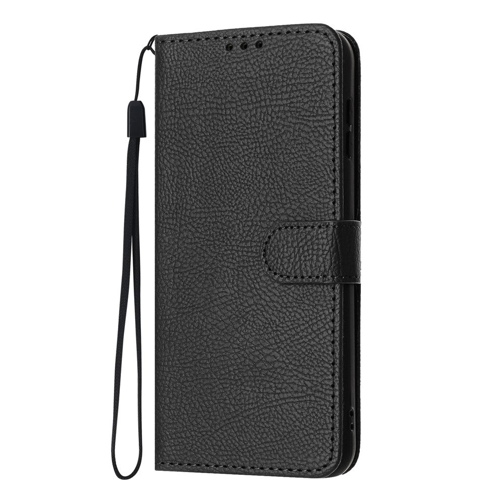 For Xiaomi Redmi Note 17 Pro+ 5G / Note 17 Pro Max 5G Wallet Case Litchi Texture Leather Flip Cover with Card Slots and Hand Strap