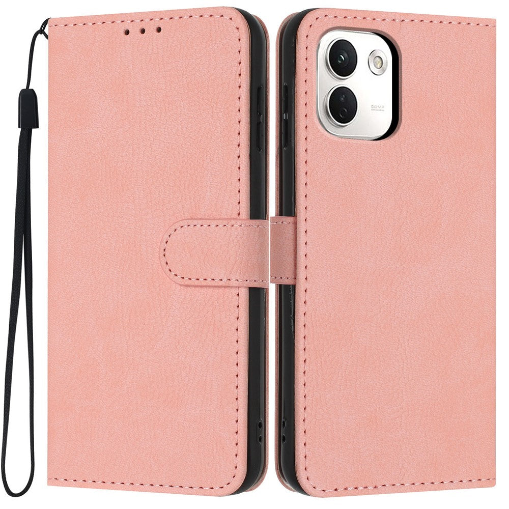 For Xiaomi Redmi Note 17 Pro+ 5G / Note 17 Pro Max 5G Wallet Case Litchi Texture Leather Flip Cover with Card Slots and Hand Strap