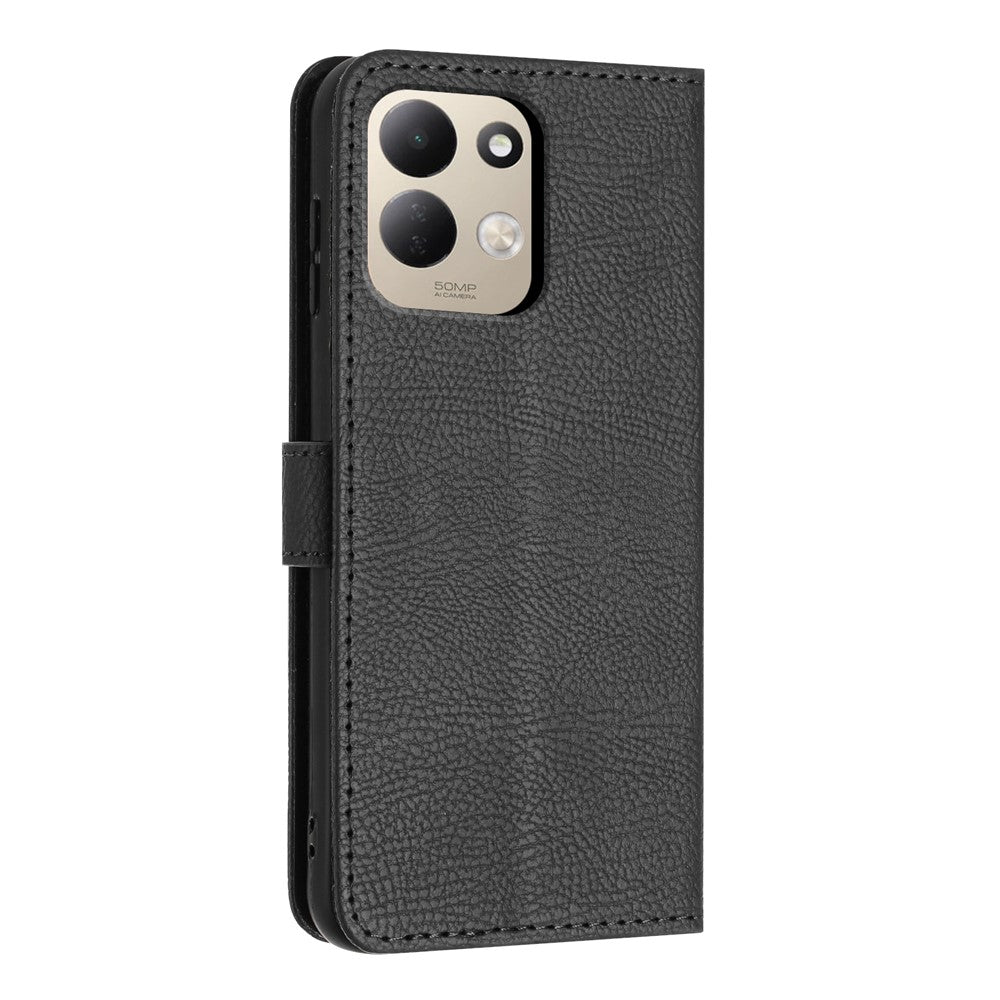 For Xiaomi Redmi 17 4G / 5G Wallet Case Litchi Texture Leather Flip Cover with Card Slots and Hand Strap