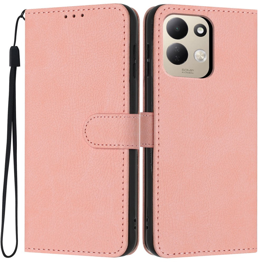 For Xiaomi Redmi 17 4G / 5G Wallet Case Litchi Texture Leather Flip Cover with Card Slots and Hand Strap