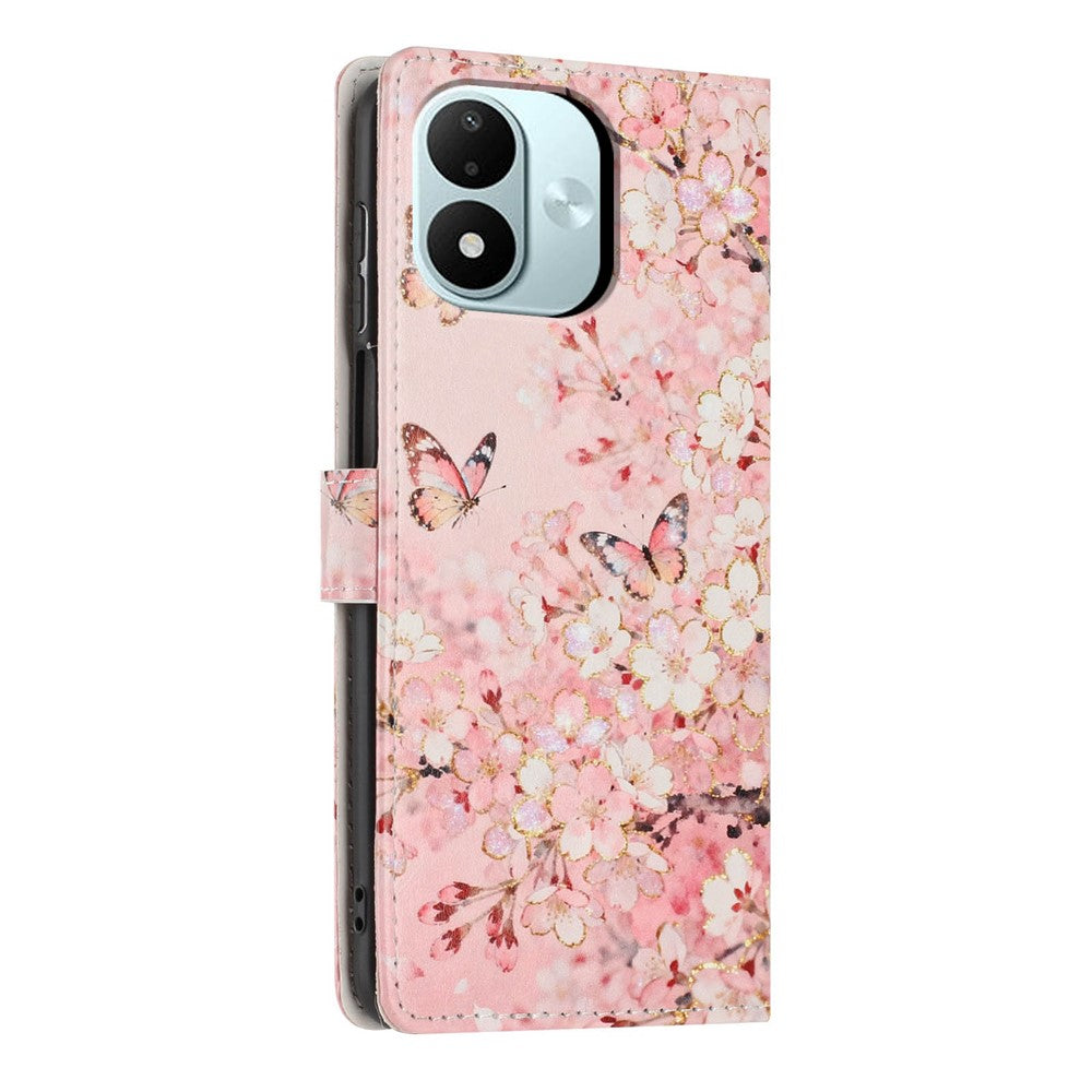 For Xiaomi Redmi Note 17 4G (Global) / Note 17 5G (Global) / Note 17 (India / China) 5G Wallet Case Pattern Printing PU Leather Stand Flip Phone Cover with Wrist Strap