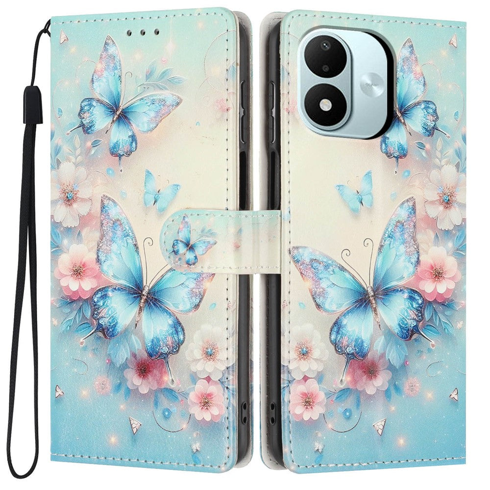 Xiaomi Redmi Note 17 4G (Global) / Note 17 5G (Global) / Note 17 (Indien/Kina) 5G Plånboksfodral Mönstertryck PU-läder Stativ Flip mobilskal med Handledsrem
