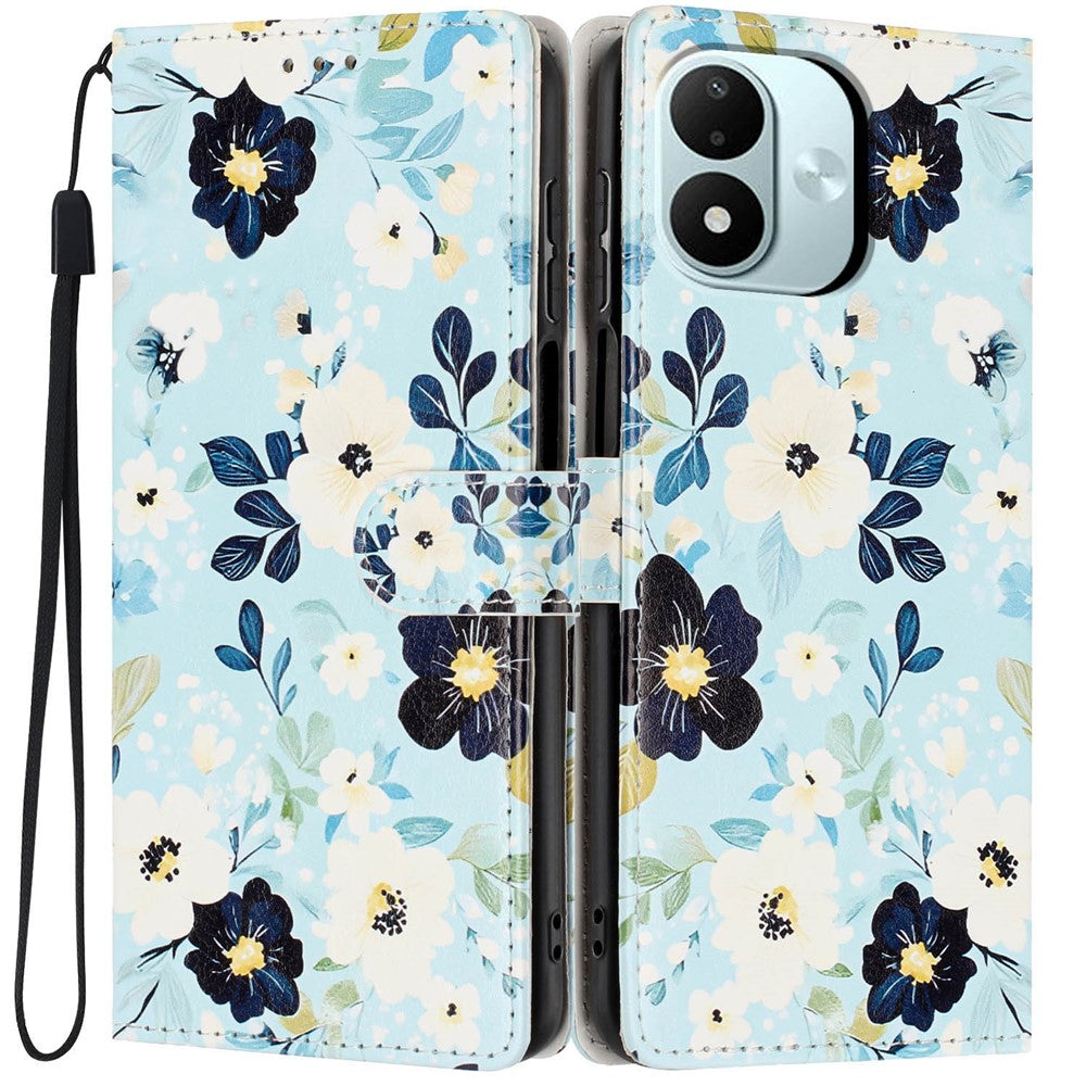 Xiaomi Redmi Note 17 4G (Global) / Note 17 5G (Global) / Note 17 (Indien/Kina) 5G Plånboksfodral Mönstertryck PU-läder Stativ Flip mobilskal med Handledsrem