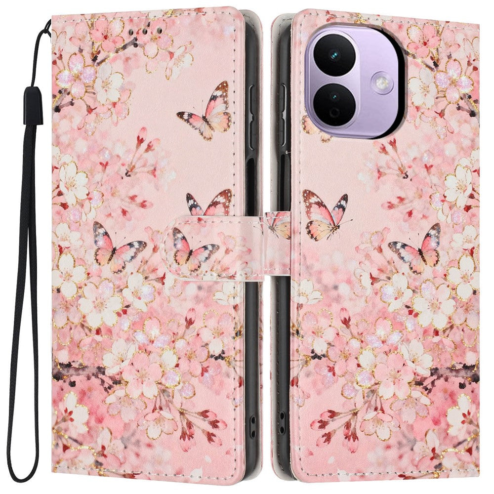 Xiaomi Redmi Note 17 Pro 5G Plånboksfodral Mönstertryck PU-läder Stativ Flip mobilskal med Handledsrem
