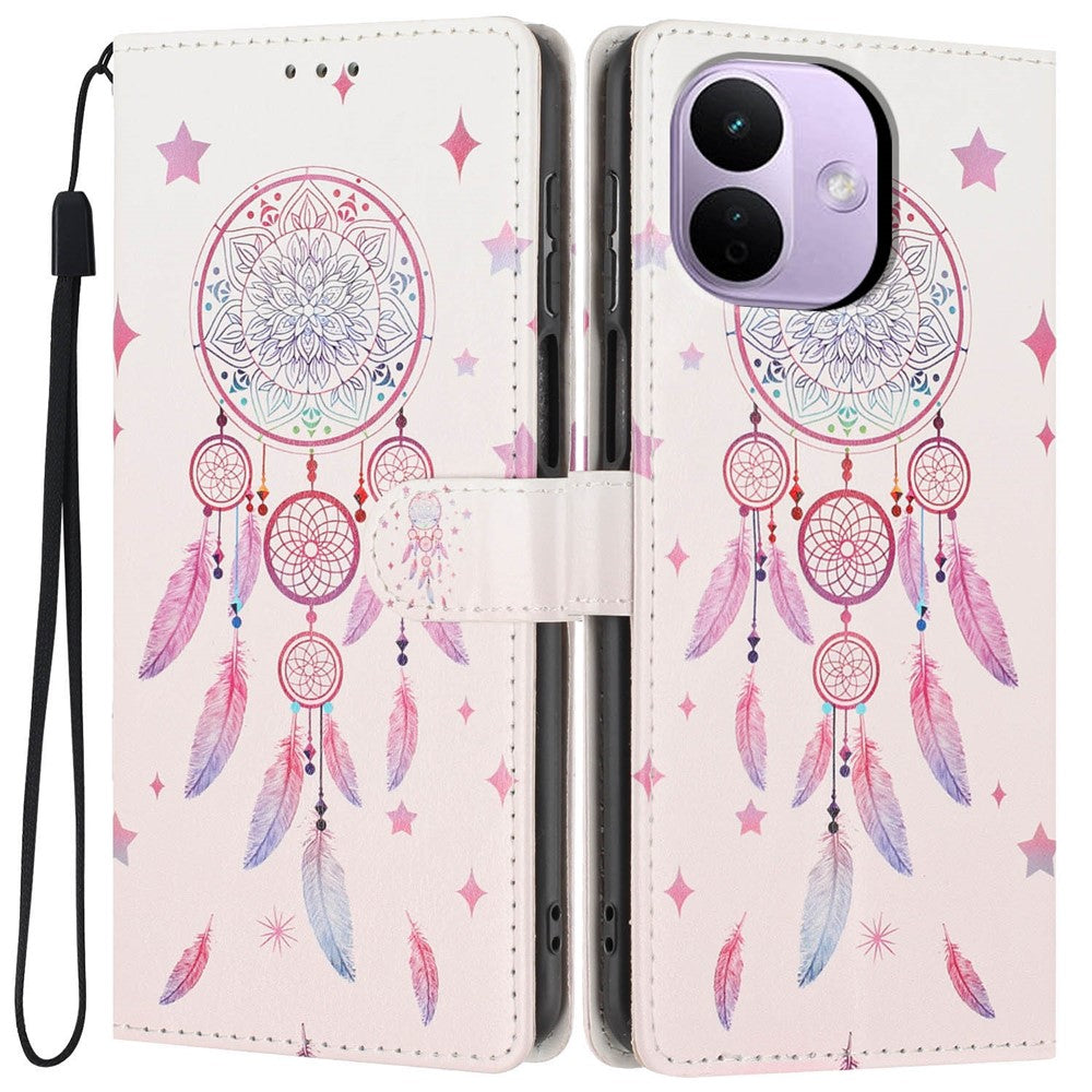 For Xiaomi Redmi Note 17 Pro 5G Wallet Case Pattern Printing PU Leather Stand Flip Phone Cover with Wrist Strap