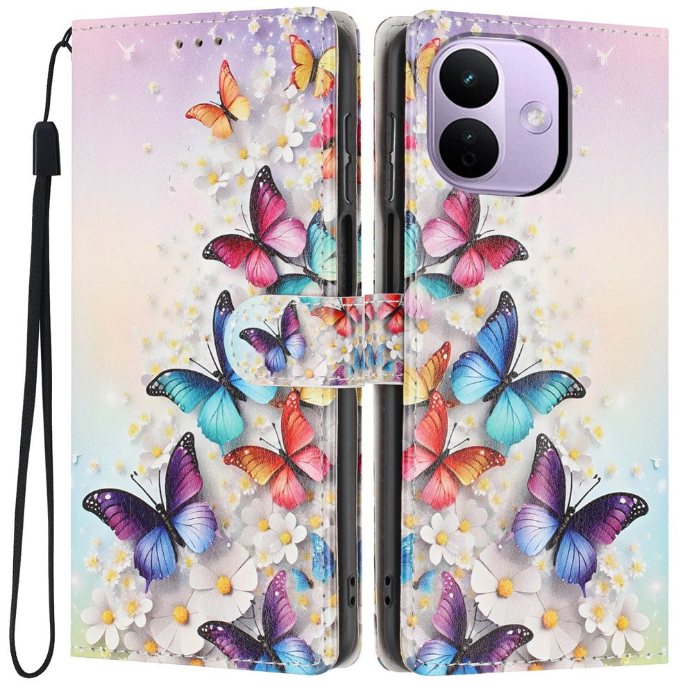 Xiaomi Redmi Note 17 Pro 5G Plånboksfodral Mönstertryck PU-läder Stativ Flip mobilskal med Handledsrem