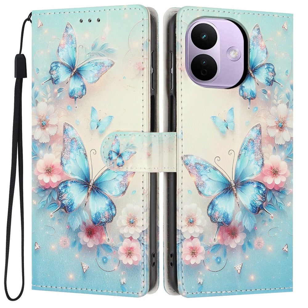 Xiaomi Redmi Note 17 Pro 5G Plånboksfodral Mönstertryck PU-läder Stativ Flip mobilskal med Handledsrem