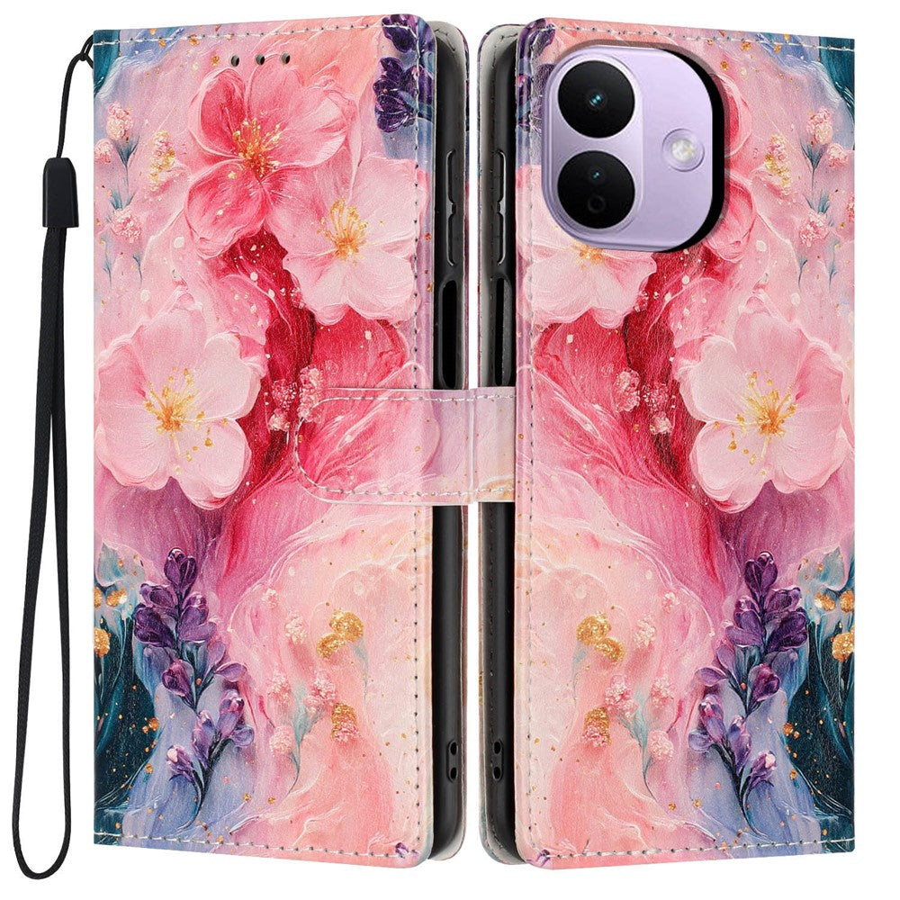 Xiaomi Redmi Note 17 Pro 5G Plånboksfodral Mönstertryck PU-läder Stativ Flip mobilskal med Handledsrem