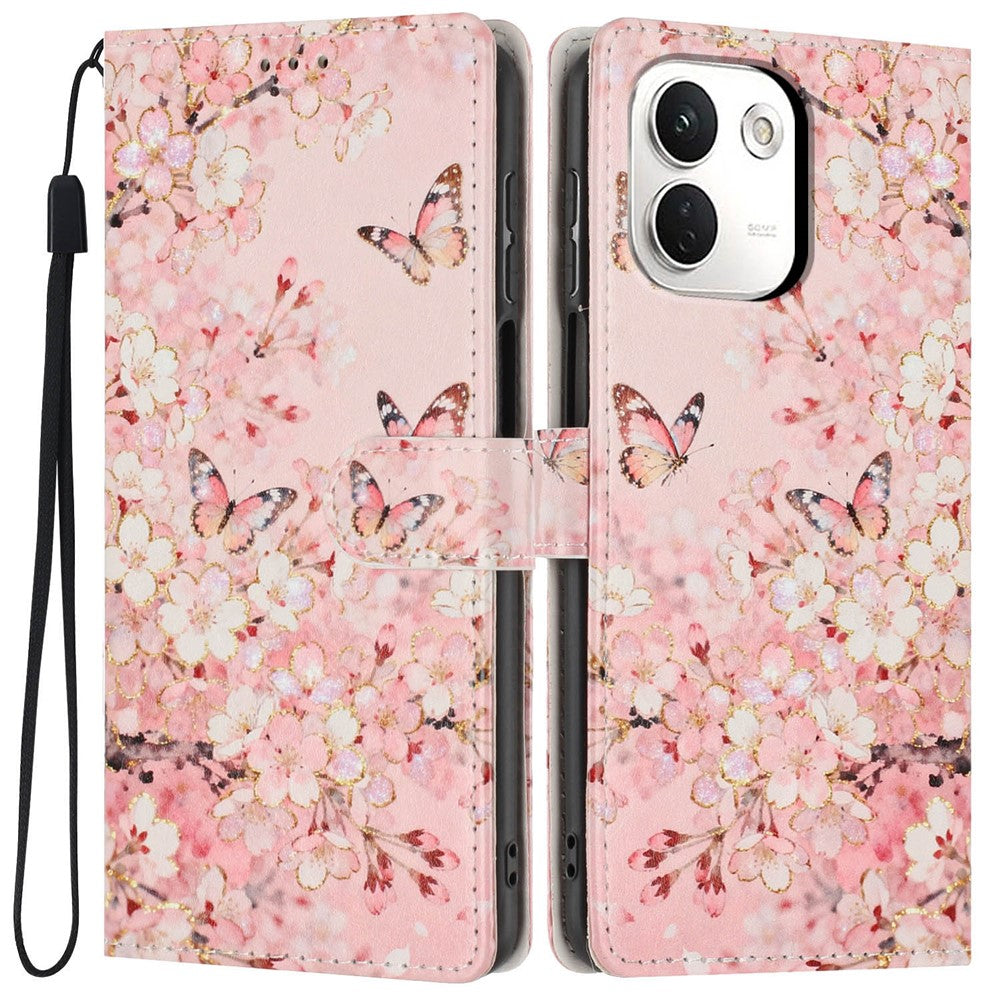 For Xiaomi Redmi Note 17 Pro+ 5G / Note 17 Pro Max 5G Wallet Case Pattern Printing PU Leather Stand Flip Phone Cover with Wrist Strap