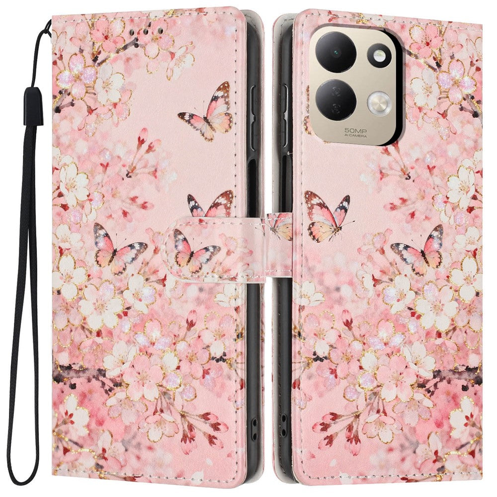 For Xiaomi Redmi 17 4G / 5G Wallet Case Pattern Printing PU Leather Stand Flip Phone Cover with Wrist Strap
