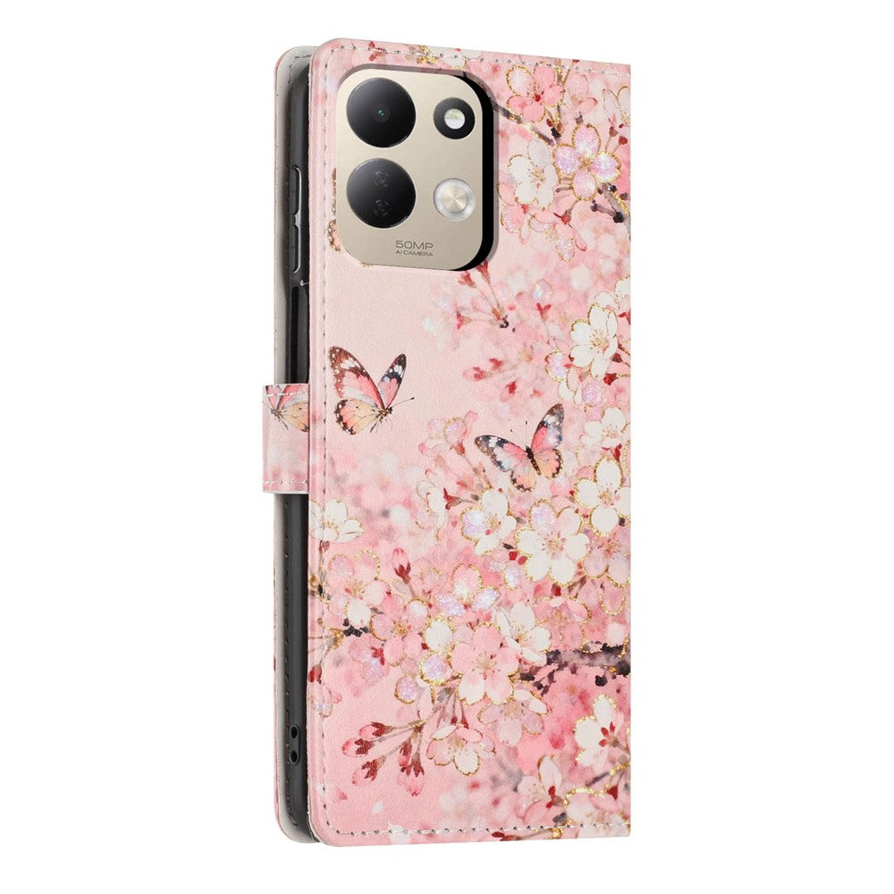 For Xiaomi Redmi 17 4G / 5G Wallet Case Pattern Printing PU Leather Stand Flip Phone Cover with Wrist Strap