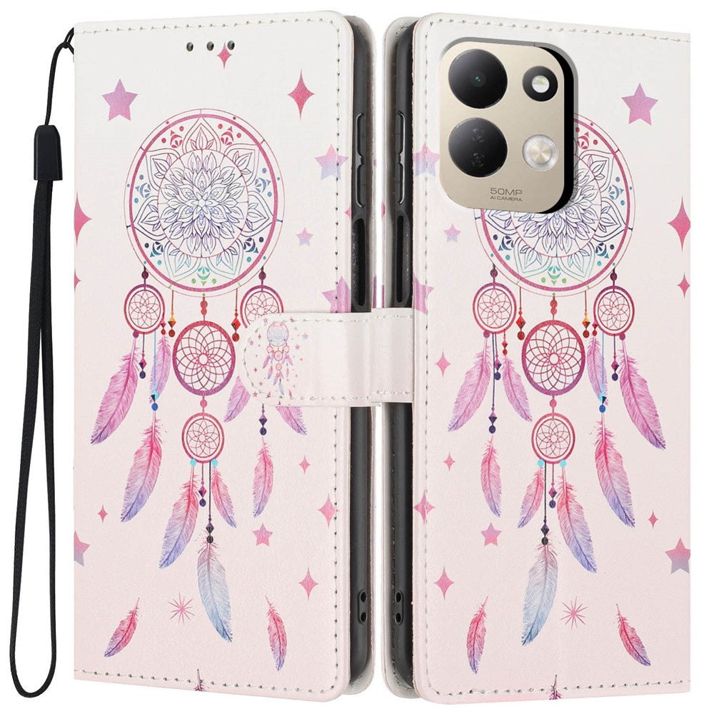 For Xiaomi Redmi 17 4G / 5G Wallet Case Pattern Printing PU Leather Stand Flip Phone Cover with Wrist Strap