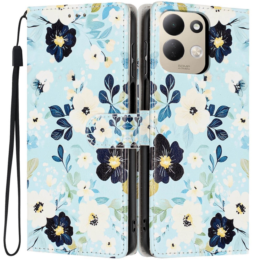 For Xiaomi Redmi 17 4G / 5G Wallet Case Pattern Printing PU Leather Stand Flip Phone Cover with Wrist Strap