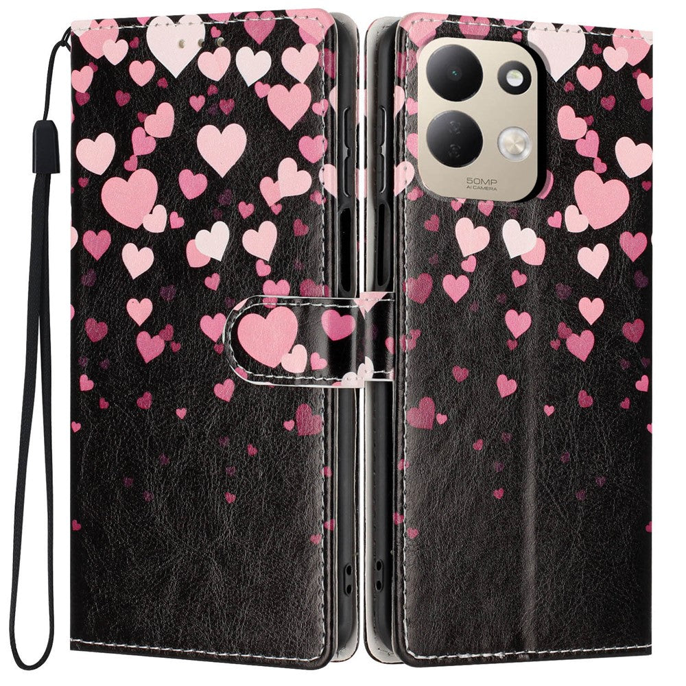 For Xiaomi Redmi 17 4G / 5G Wallet Case Pattern Printing PU Leather Stand Flip Phone Cover with Wrist Strap