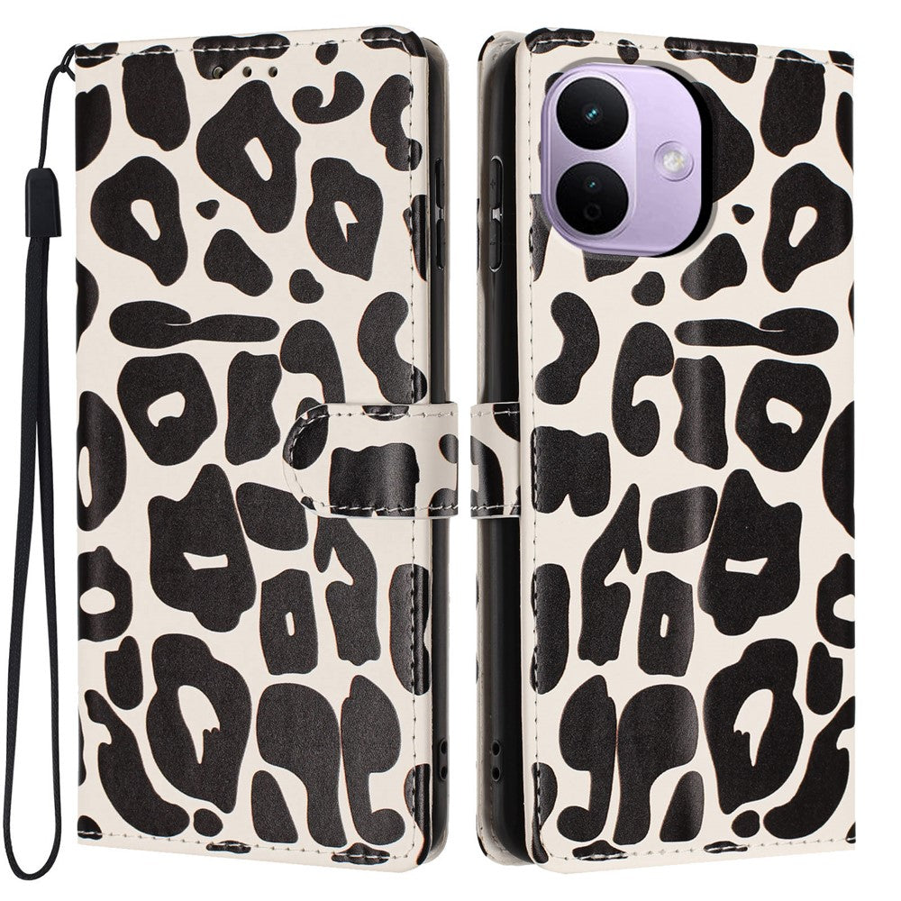For Xiaomi Redmi Note 17 Pro 5G Case Leopard Print Wallet Stand Flip Leather Phone Cover with Wrist Strap