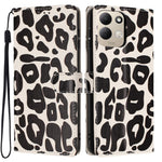 For Xiaomi Redmi 17 4G / 5G Case Leopard Print Wallet Stand Flip Leather Phone Cover with Wrist Strap