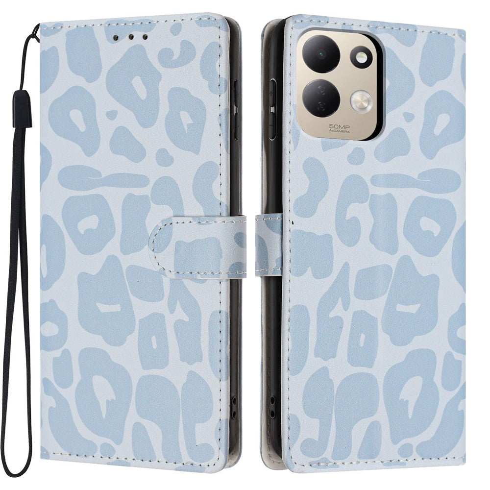 For Xiaomi Redmi 17 4G / 5G Case Leopard Print Wallet Stand Flip Leather Phone Cover with Wrist Strap
