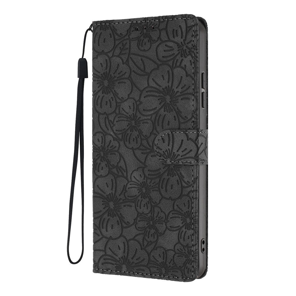 For Xiaomi Redmi Note 17 4G (Global) / Note 17 5G (Global) / Note 17 (India / China) 5G Case Cherry Blossom Pattern Leather Wallet Stand Phone Cover with Wrist Strap