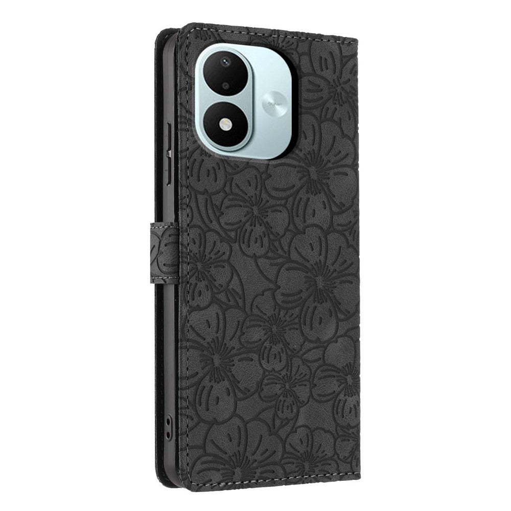 For Xiaomi Redmi Note 17 4G (Global) / Note 17 5G (Global) / Note 17 (India / China) 5G Case Cherry Blossom Pattern Leather Wallet Stand Phone Cover with Wrist Strap