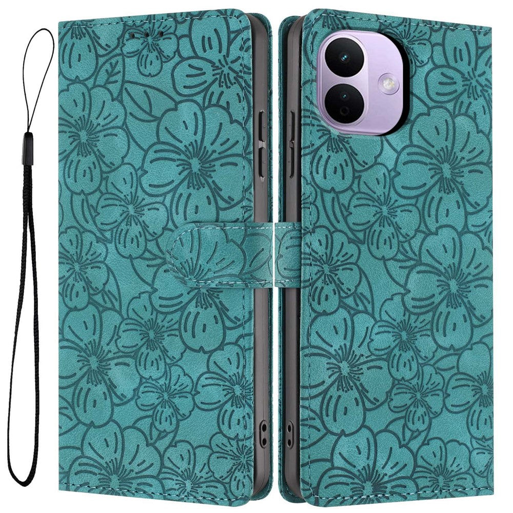 For  Xiaomi Redmi Note 17 Pro 5G  Case Cherry Blossom Pattern Leather Wallet Stand Phone Cover with Wrist Strap