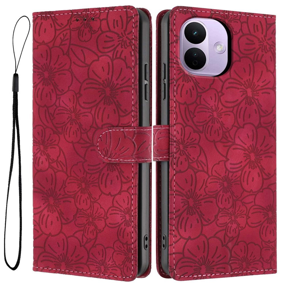 For  Xiaomi Redmi Note 17 Pro 5G  Case Cherry Blossom Pattern Leather Wallet Stand Phone Cover with Wrist Strap