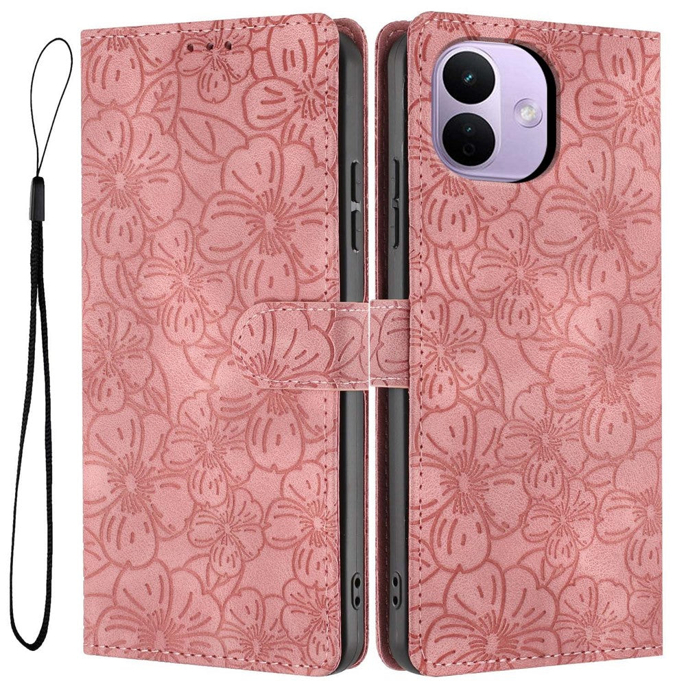 For  Xiaomi Redmi Note 17 Pro 5G  Case Cherry Blossom Pattern Leather Wallet Stand Phone Cover with Wrist Strap