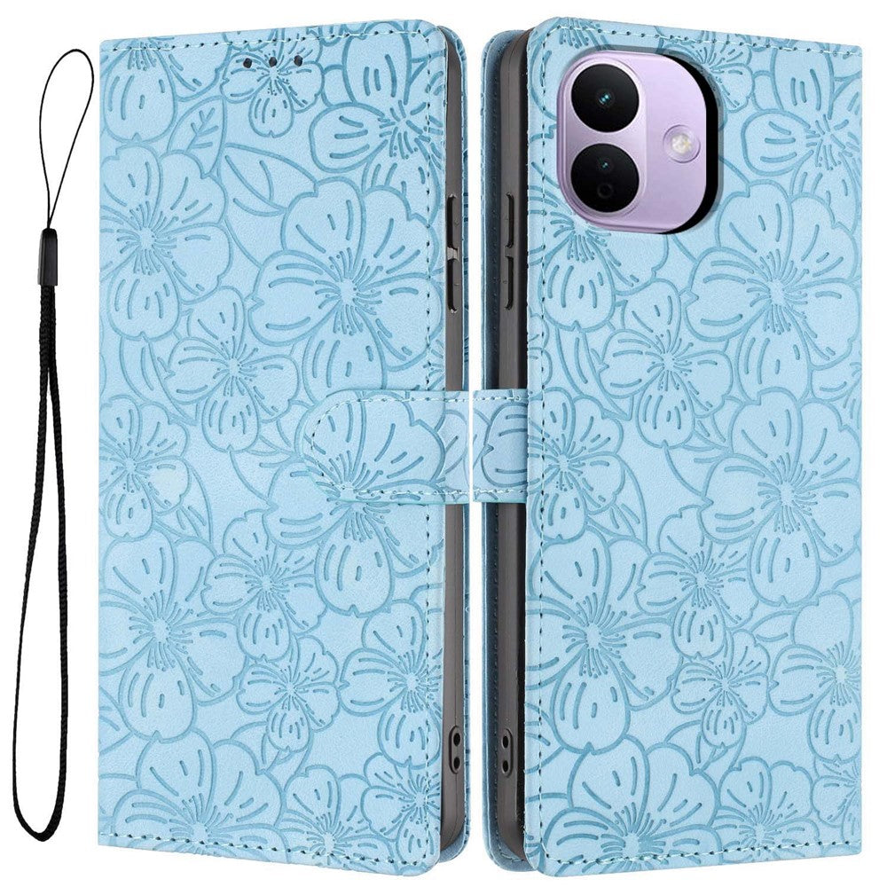 For  Xiaomi Redmi Note 17 Pro 5G  Case Cherry Blossom Pattern Leather Wallet Stand Phone Cover with Wrist Strap