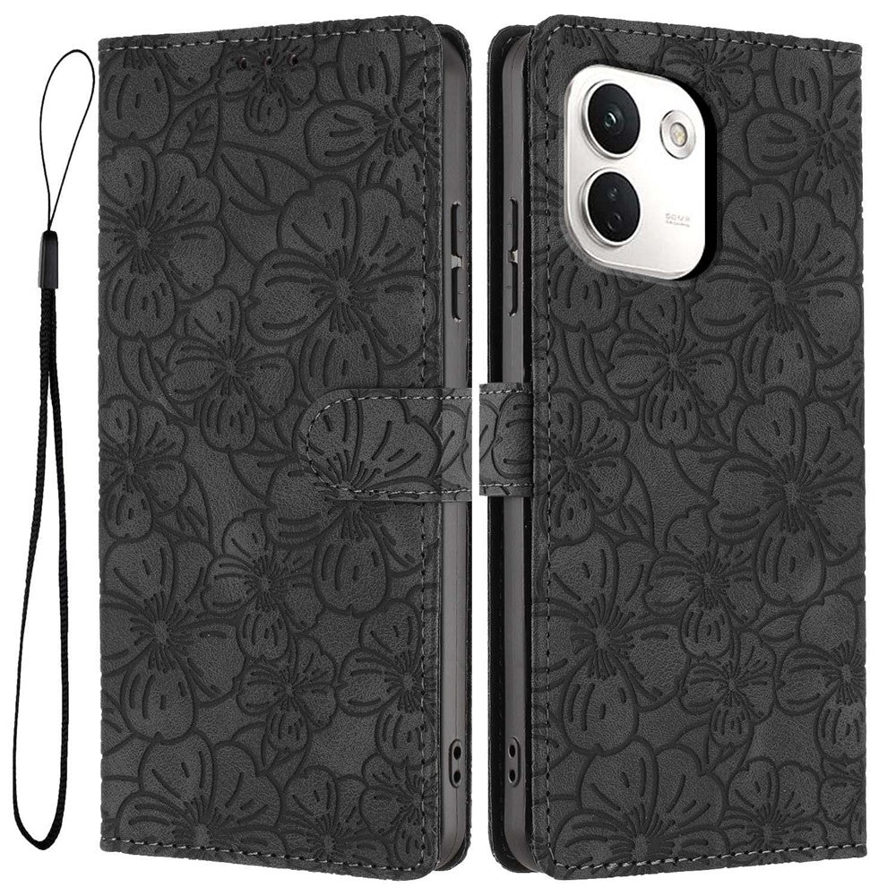 For Xiaomi Redmi Note 17 Pro+ 5G / Note 17 Pro Max 5G Case Cherry Blossom Pattern Leather Wallet Stand Phone Cover with Wrist Strap