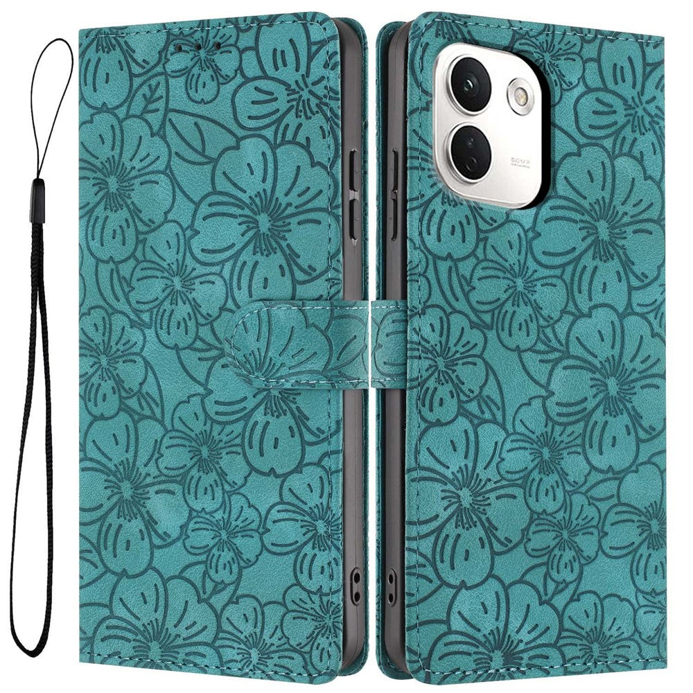 For Xiaomi Redmi Note 17 Pro+ 5G / Note 17 Pro Max 5G Case Cherry Blossom Pattern Leather Wallet Stand Phone Cover with Wrist Strap