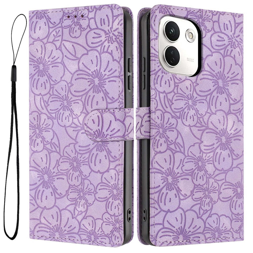 For Xiaomi Redmi Note 17 Pro+ 5G / Note 17 Pro Max 5G Case Cherry Blossom Pattern Leather Wallet Stand Phone Cover with Wrist Strap