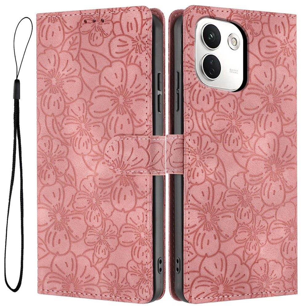 For Xiaomi Redmi Note 17 Pro+ 5G / Note 17 Pro Max 5G Case Cherry Blossom Pattern Leather Wallet Stand Phone Cover with Wrist Strap