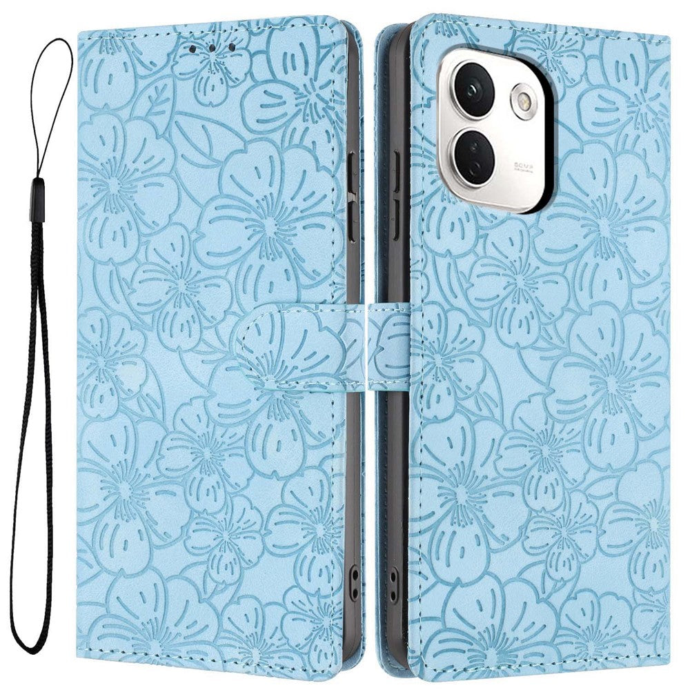 For Xiaomi Redmi Note 17 Pro+ 5G / Note 17 Pro Max 5G Case Cherry Blossom Pattern Leather Wallet Stand Phone Cover with Wrist Strap