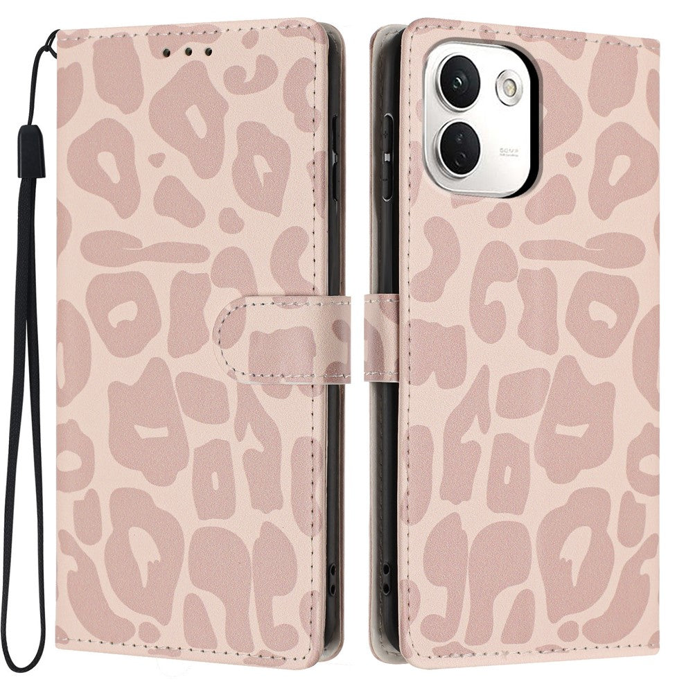 For Xiaomi Redmi Note 17 Pro+ 5G / Note 17 Pro Max 5G Case Leopard Print Wallet Stand Flip Leather Phone Cover with Wrist Strap