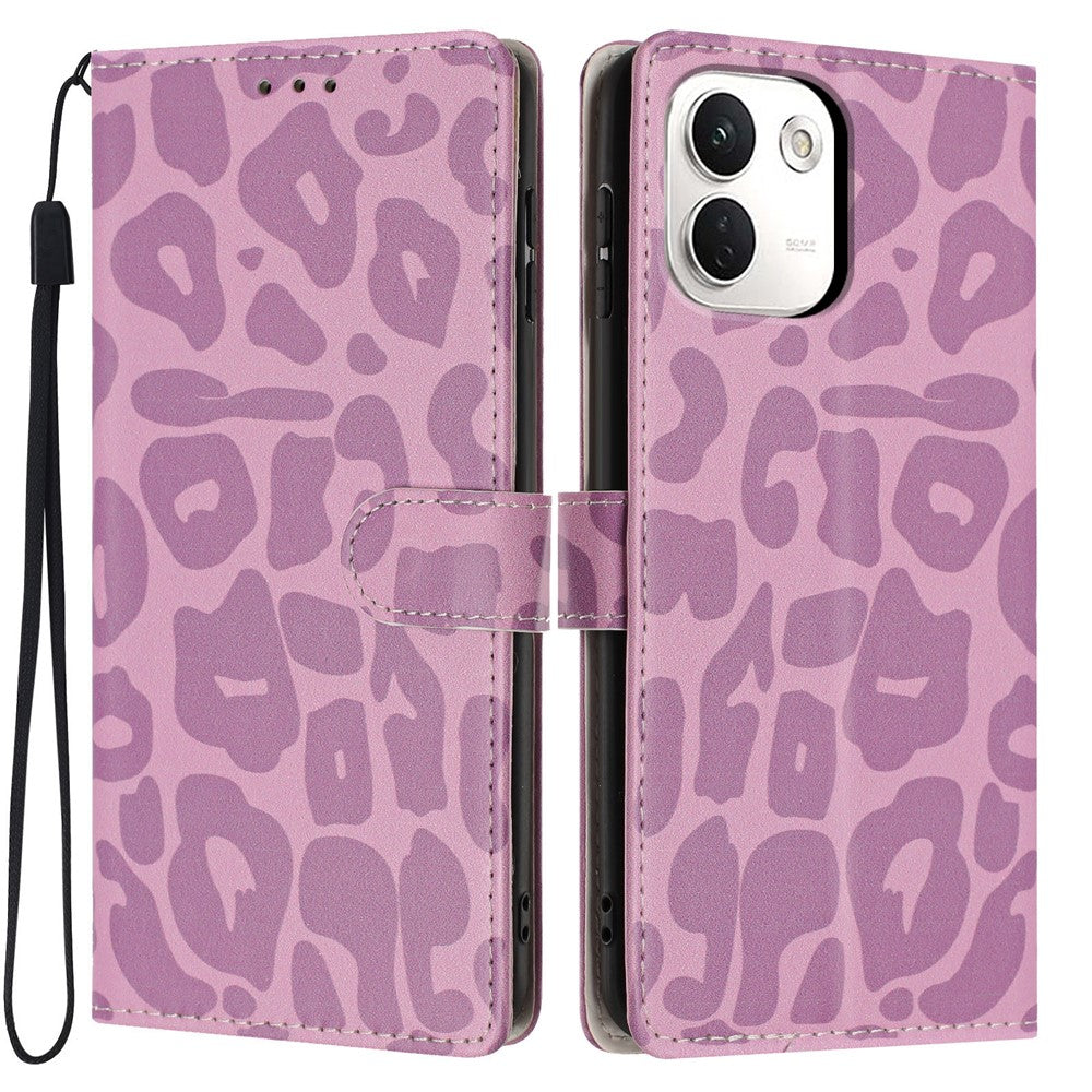 For Xiaomi Redmi Note 17 Pro+ 5G / Note 17 Pro Max 5G Case Leopard Print Wallet Stand Flip Leather Phone Cover with Wrist Strap