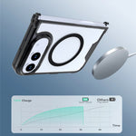 For iPhone Fold Magnetic Case TPU + Acrylic Clear Back Phone Cover
