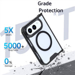 For iPhone Fold Magnetic Case TPU + Acrylic Clear Back Phone Cover