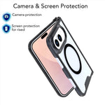 For iPhone Fold Magnetic Case TPU + Acrylic Clear Back Phone Cover