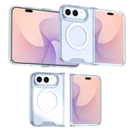 For iPhone Fold Magnetic Case TPU + Acrylic Clear Back Phone Cover