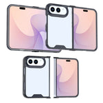 For iPhone Fold Case TPU + Clear Acrylic Folding Phone Cover