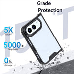 For iPhone Fold Case TPU + Clear Acrylic Folding Phone Cover
