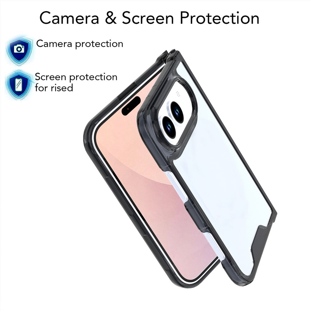 For iPhone Fold Case TPU + Clear Acrylic Folding Phone Cover