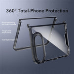 For iPhone Fold Case TPU + Clear Acrylic Folding Phone Cover