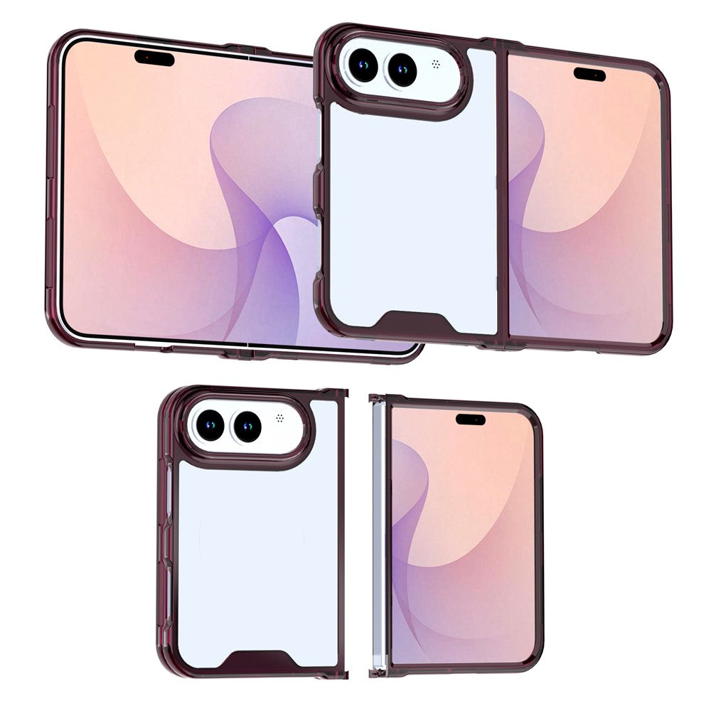 For iPhone Fold Case TPU + Clear Acrylic Folding Phone Cover