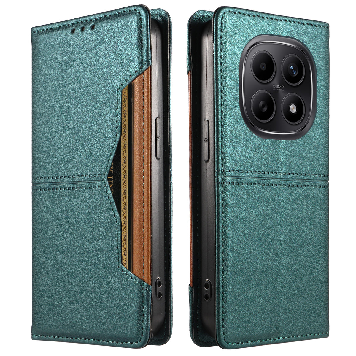 For Xiaomi Poco M8 5G / Xiaomi Redmi Note 15 4G (Global) / Xiaomi Redmi Note 15 5G (Global) Wallet Case External Card Slot Magnetic Closing Leather Phone Cover